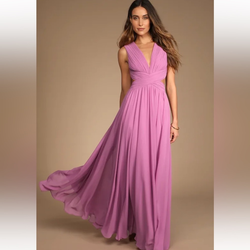 Lulu’s Vivid Imagination Lilac Cutout Maxi Dress